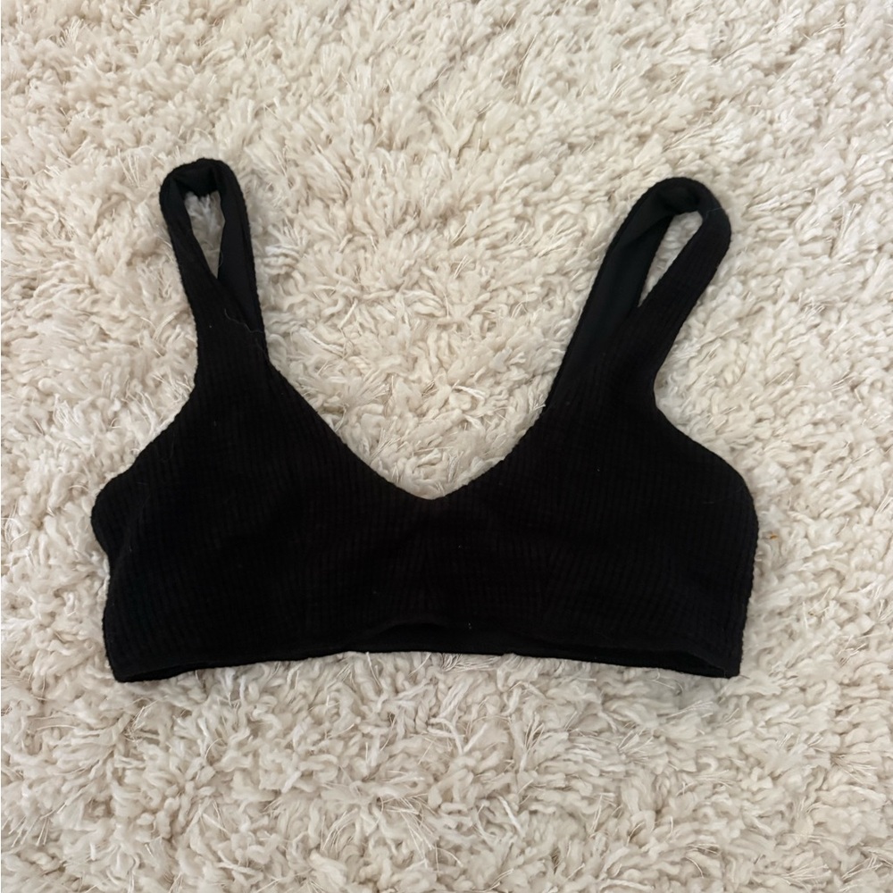 ALO Yoga Black Ribbed Bralette